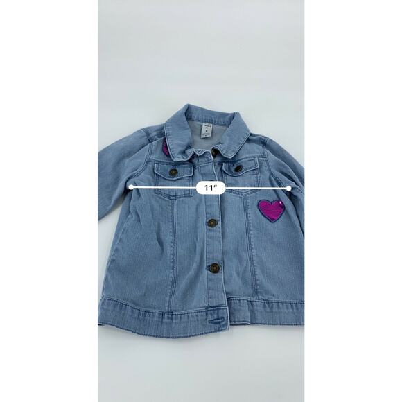 Carter's Girls Blue Button Down Heart Jacket Casual Winter Fall Youth Size 8 - Picture 3 of 7